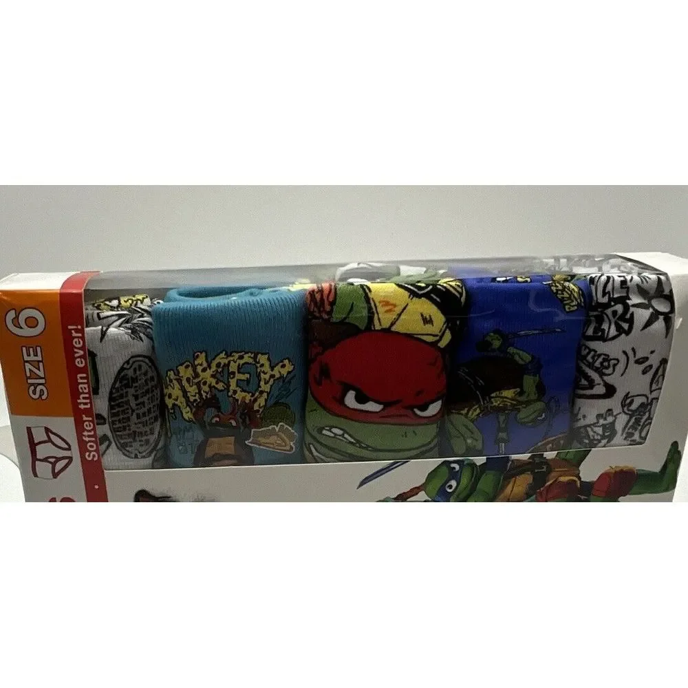 New Boys‎ Teenage Mutant Ninja Turtles 5 Pack Briefs Size 6-Handcraft